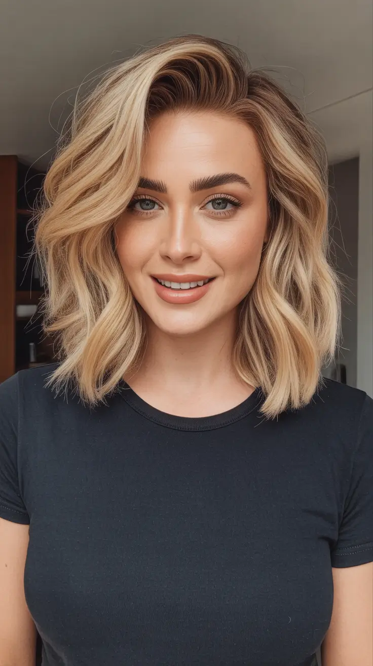 Honey blonde hair color 2026 Bright Honey Lob With Soft Face Frame