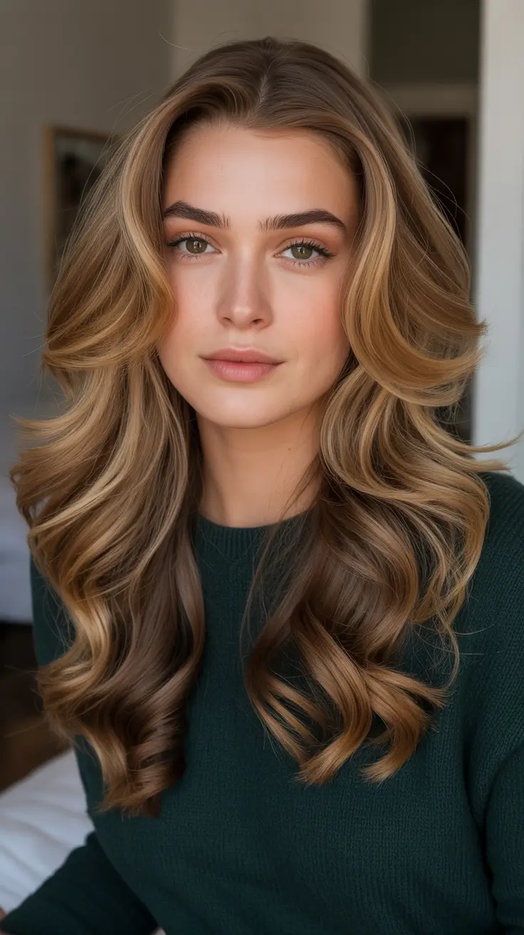 Honey brown hair color 2026 - Soft Honey Brown Blowout With Caramel Ribbons