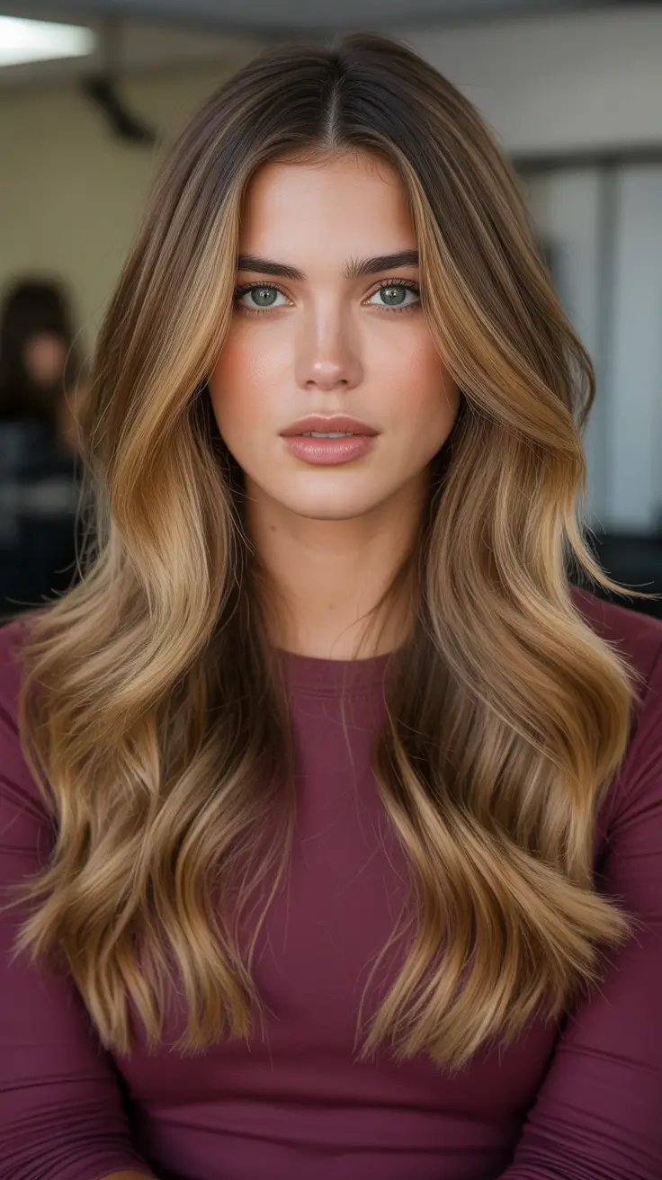 Honey brown hair color 2026 - Glossy Honey Brown Caramel Balayage With Long Layers