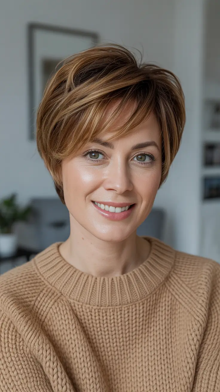 Honey brown hair color 2026 - Chic Honey Brown Bob With Airy Side Sweep