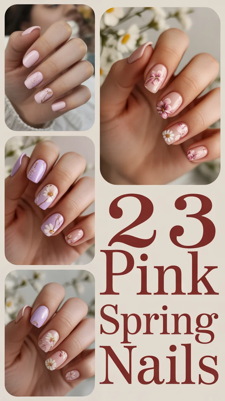 Pink Spring Nails 2026 - Light Flower Nail Ideas & Design Inspo