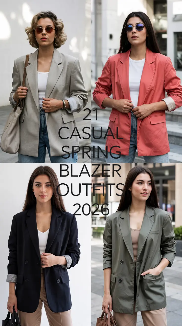 Casual Spring Blazer Outfits 2026 - Easy Chic Looks For Women