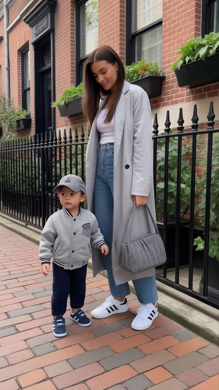 gorgeous spring mom outfits 2026 - Soft Trench And Straight Leg Denim For School Run Chic