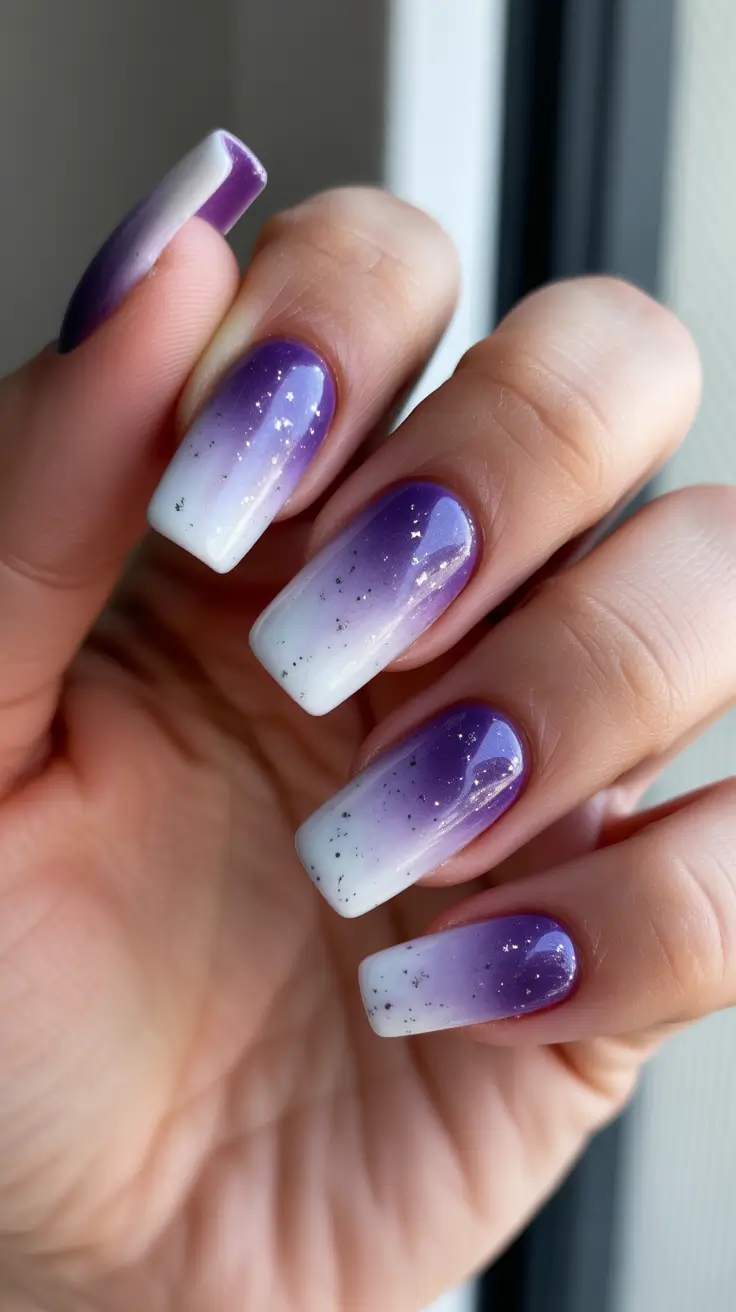 Spring Nails Color 2026 + Lavender Fade With Sparkle Tips