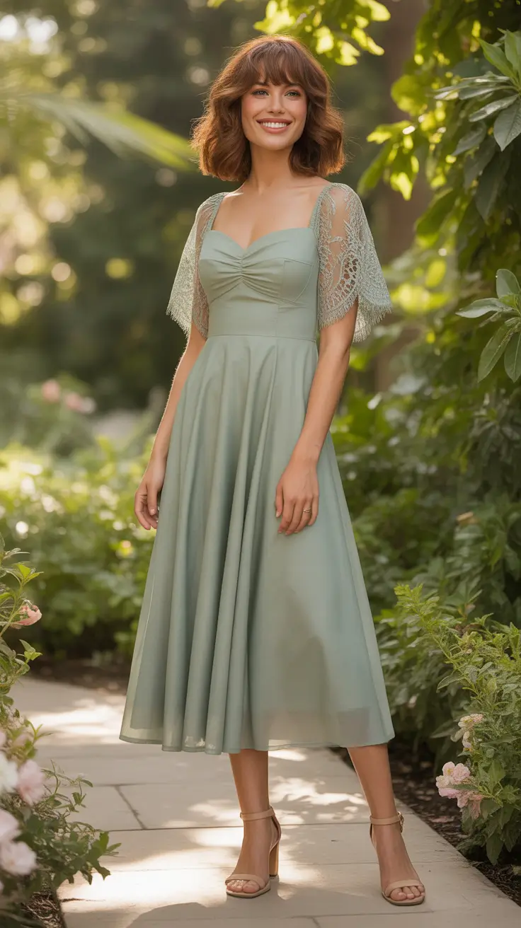 radiant spring wedding outfit 2026 - Sage Green Midi That Feels Like A Garden Walk