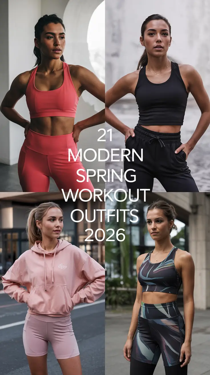 Modern Spring Workout Outfits 2026 - Cute Aesthetic Looks For Gym, Running And Pilates