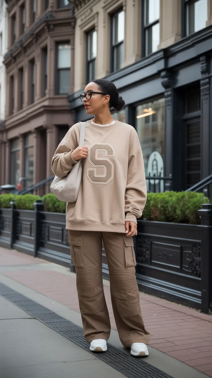 Stylish outfits for Black women 2026 - Neutral Streetwear With A Clean, Elevated Finish