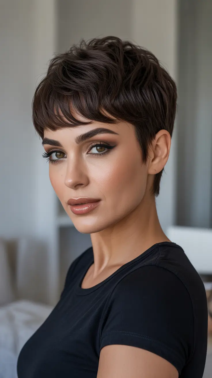Trendy pixie haircuts 2026 - Micro-Fringe Pixie With Clean Lines And Soft Texture