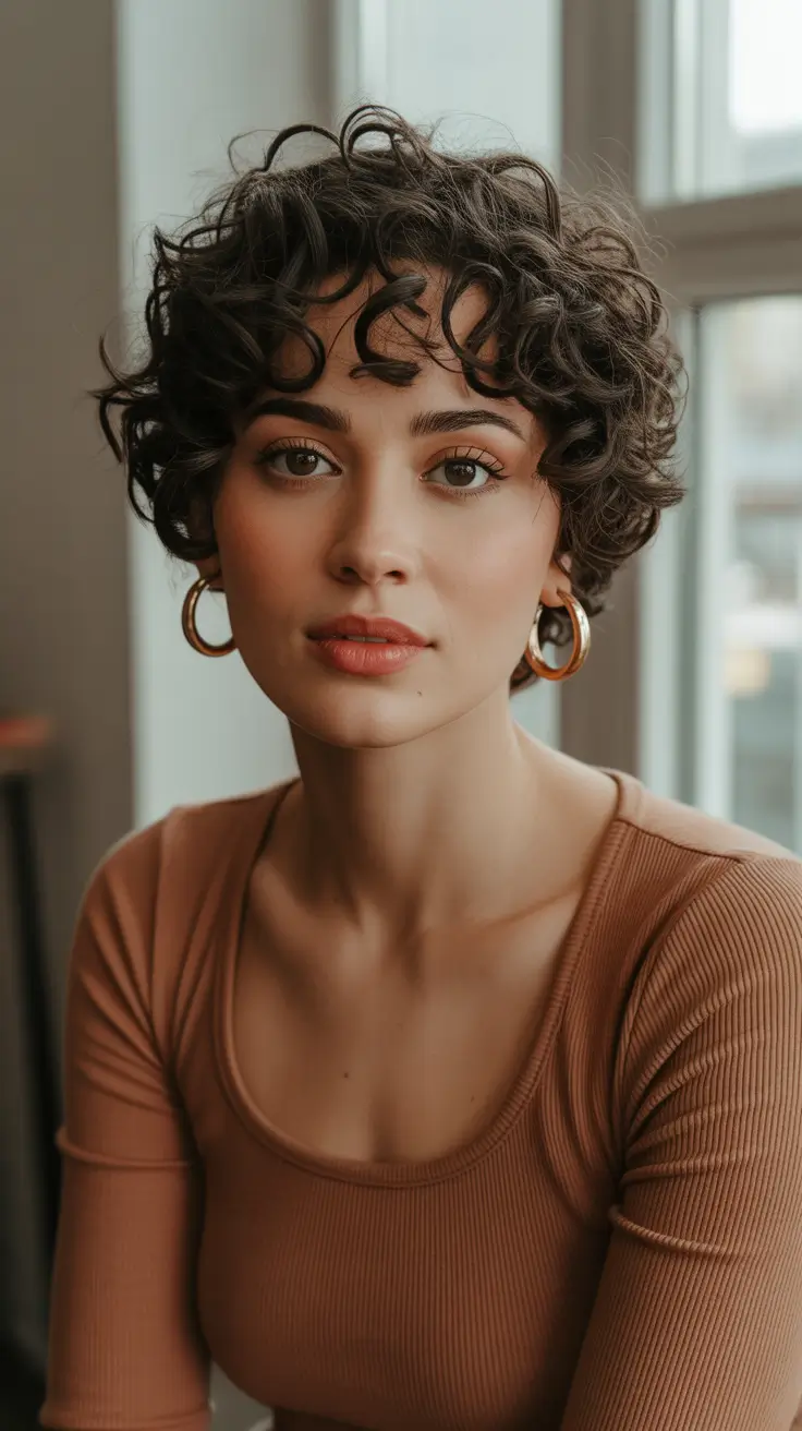 Trendy pixie haircuts 2026 - Curly Micro-Pixie With Playful Volume