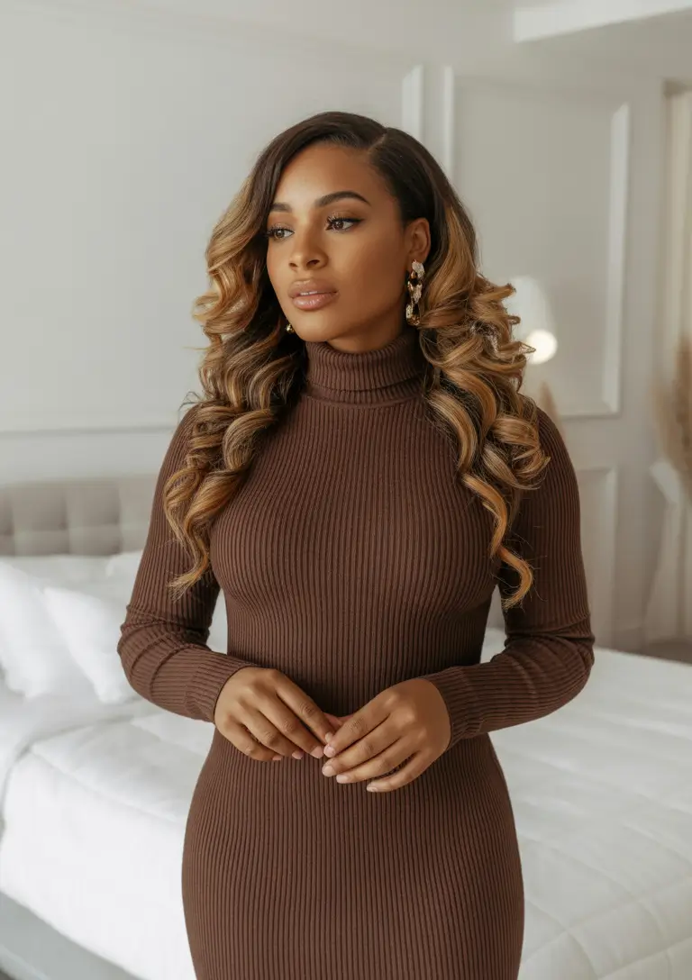 Best hair color for dark skin 2026 + Rich Brunette Curls With Honey-Bronze Dimension