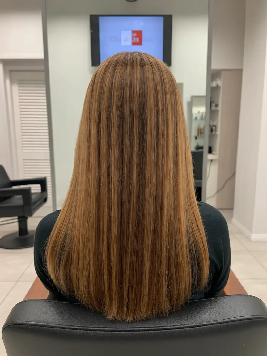 Best hair color for dark skin 2026 + Honey Brown Glass Hair With Subtle Vertical Dimension