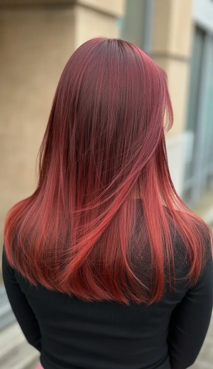 Best hair color for dark skin 2026 + Velvet Burgundy With Sleek, Straight Movement