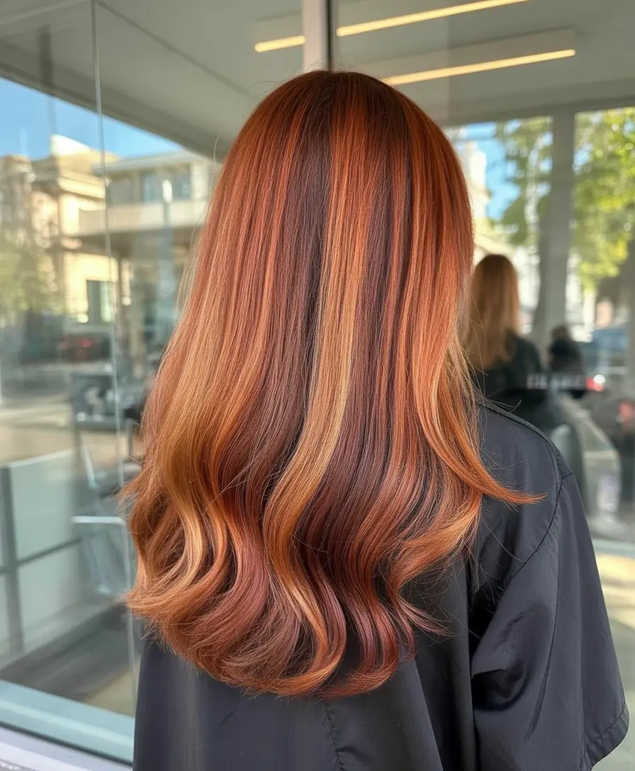 Best hair color for dark skin 2026 + Copper Ribbon Melt With Sunlit Waves