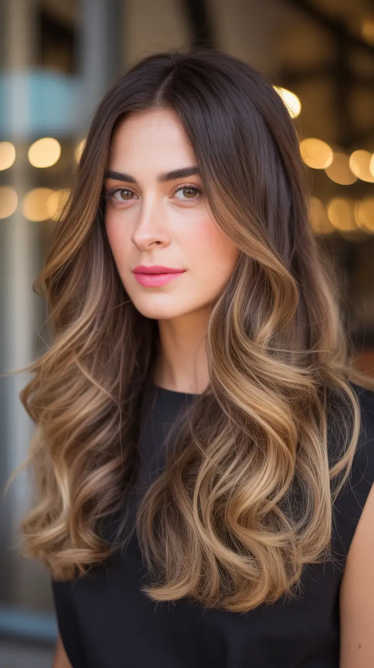 Best hair color for light skin 2026 + Espresso Brunette With Caramel Ribbons