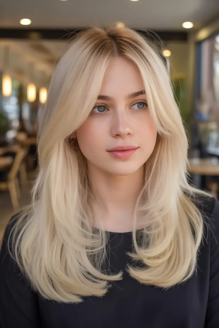 Best hair color for light skin 2026 + Vanilla Cream Blonde With Long Layers