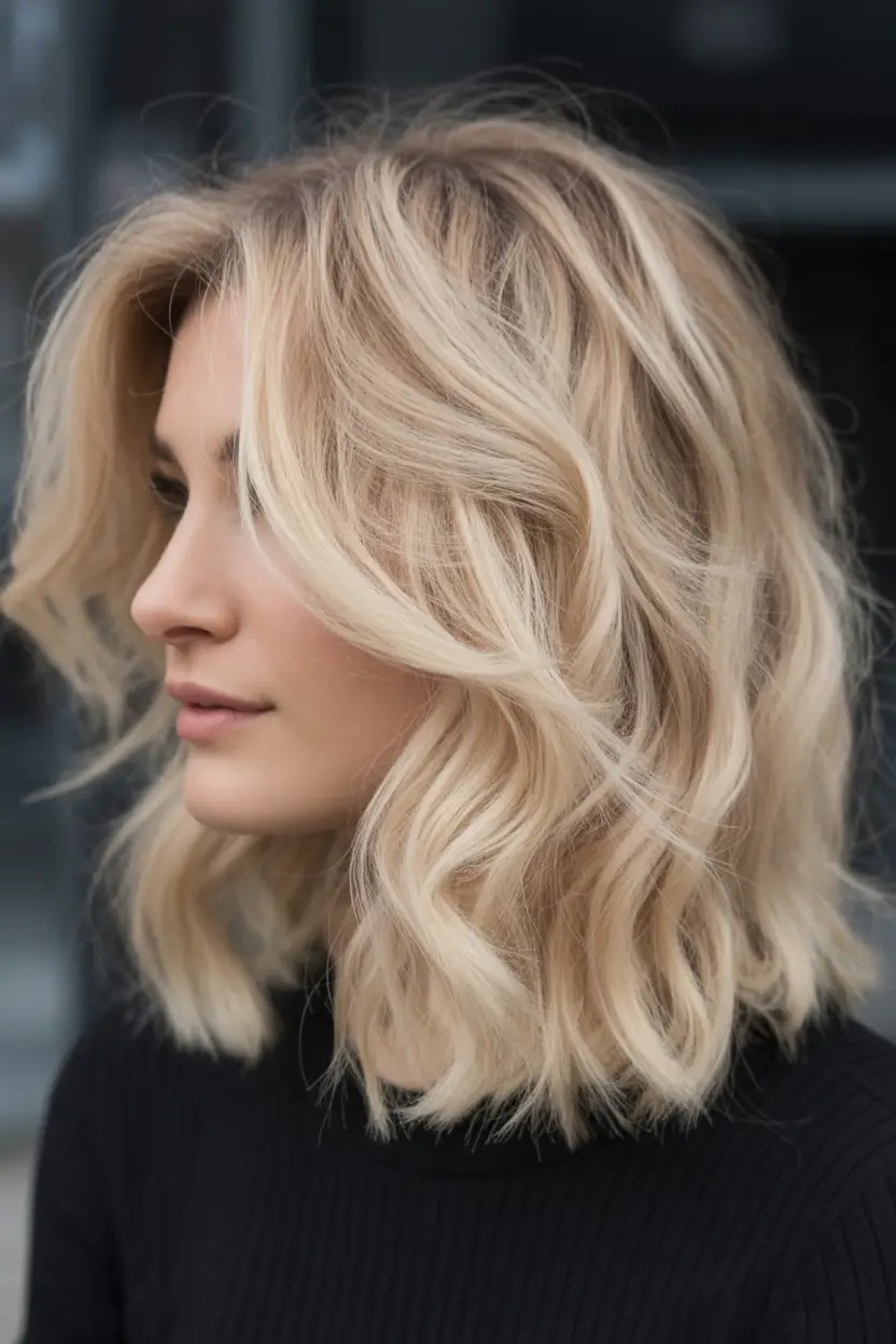 Best hair color for light skin 2026 + Airy Champagne Blonde With Soft Shadow Roots