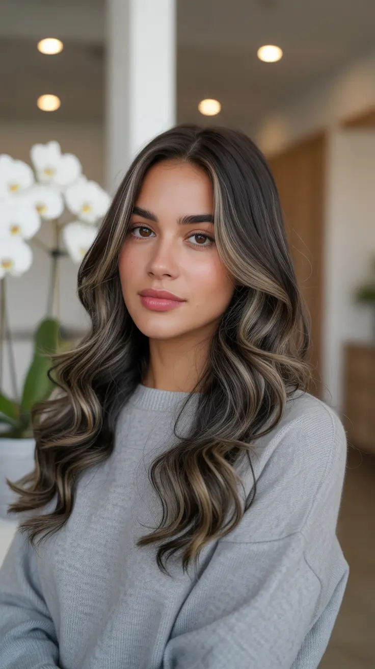 Best hair color for tan skin 2026 + Espresso Base With Ash-Beige Contour Pieces