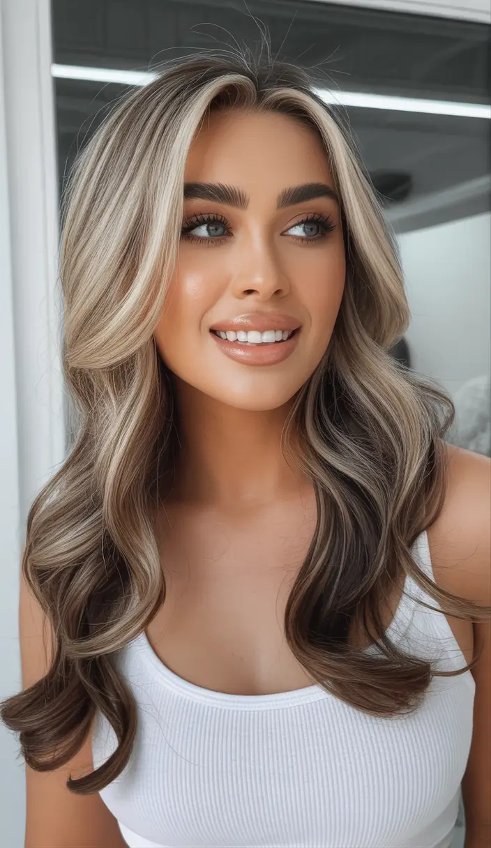 Best hair color for tan skin 2026 + Platinum-Beige Money Piece With Cool Brunette Lowlights