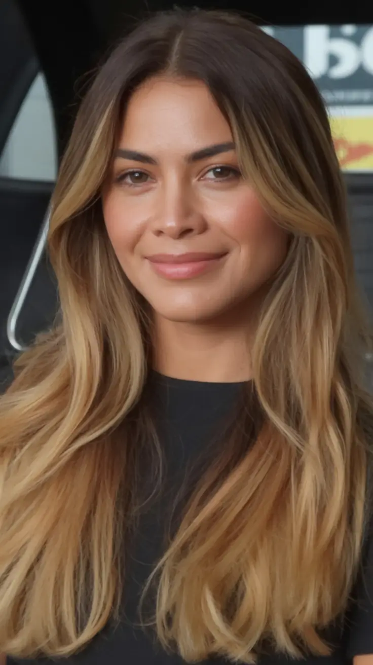 Best hair color for tan skin 2026 + Warm Bronde Melt With Seamless Root Shadow