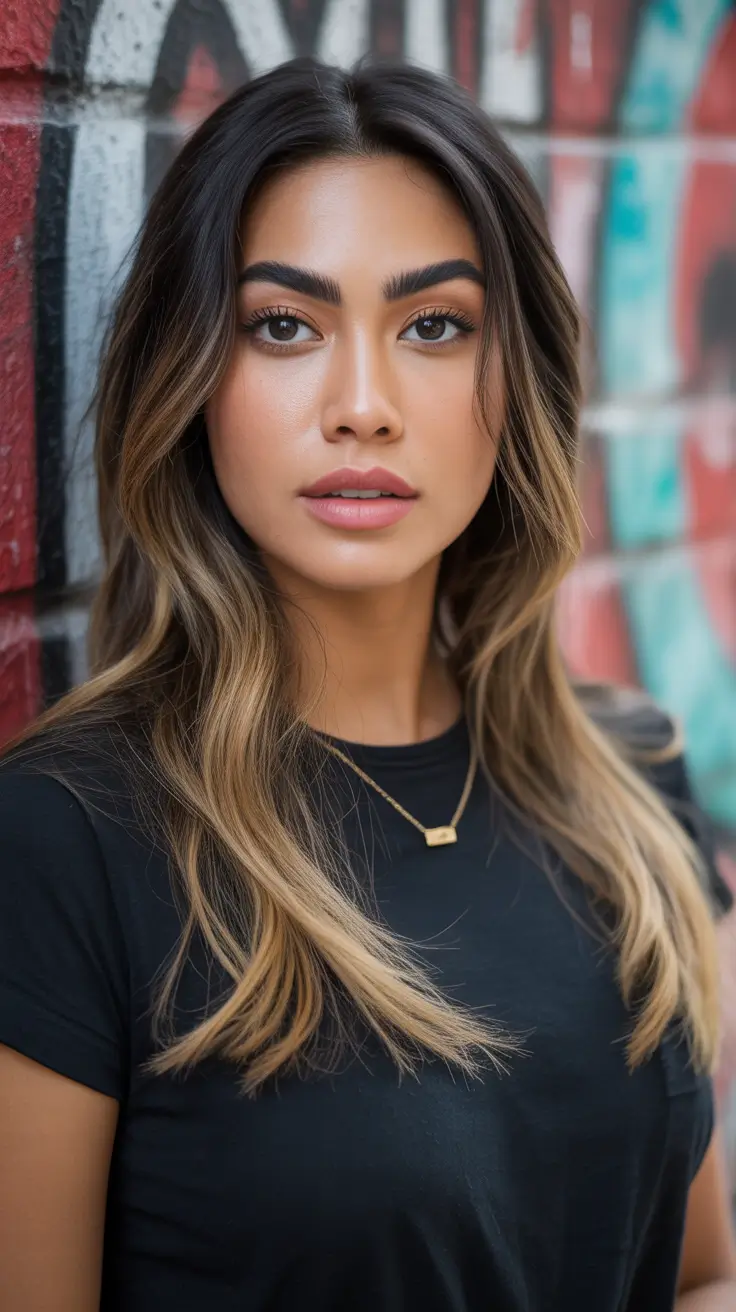 Best hair color for tan skin 2026 + Caramel Balayage On Dark Brunette Waves