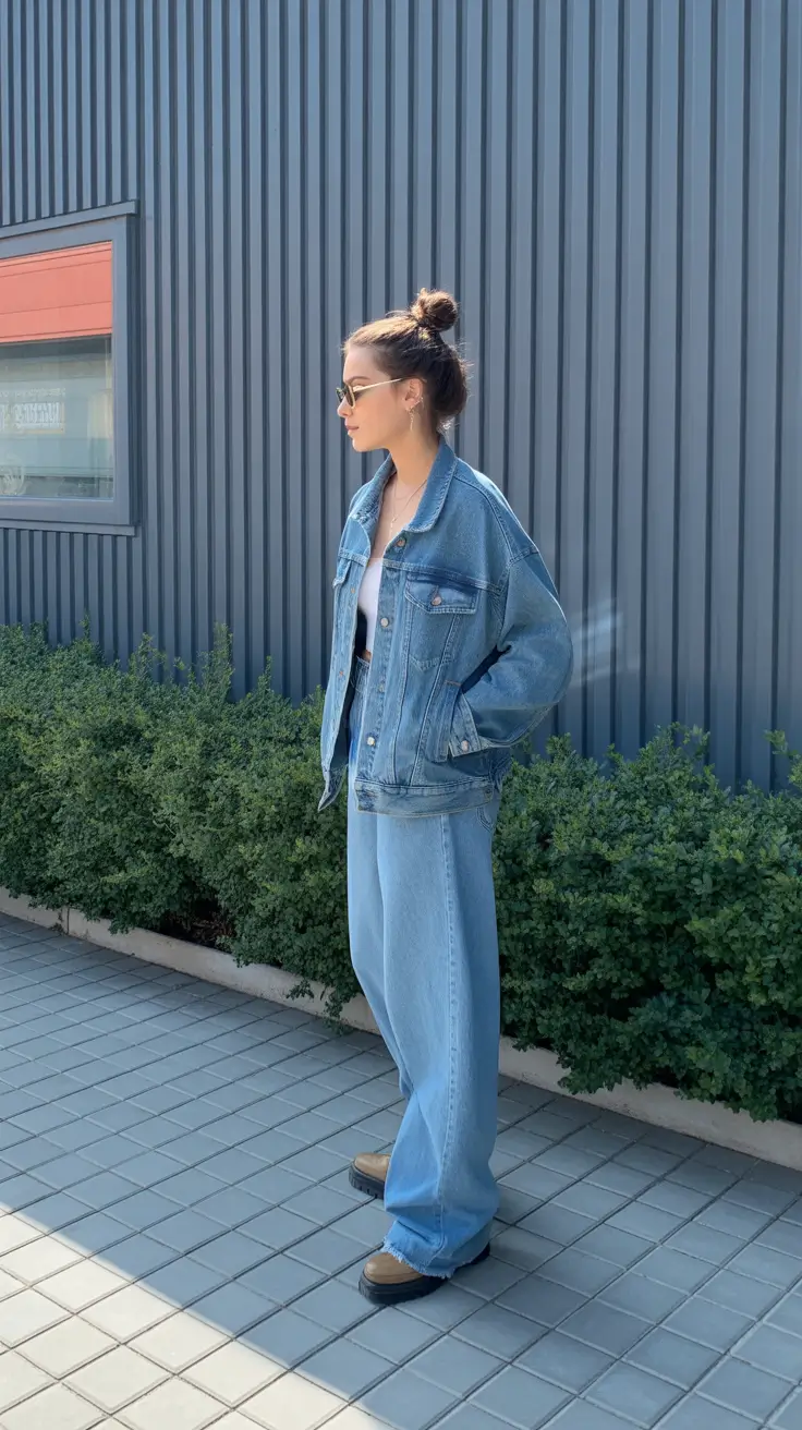 best cold spring outfit 2026 + All-Denim Minimalism For Crisp Sunny Days