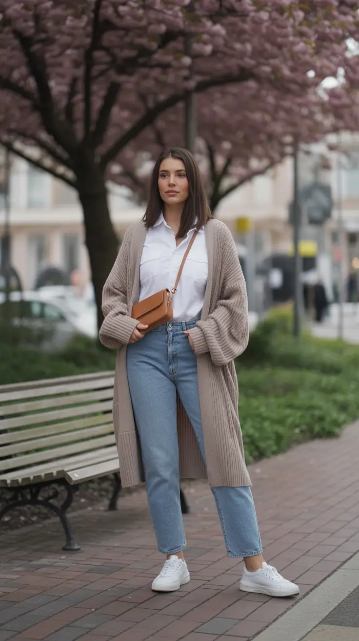 best cold spring outfit 2026 + Soft Cardigan Layers For Breezy Spring Errands