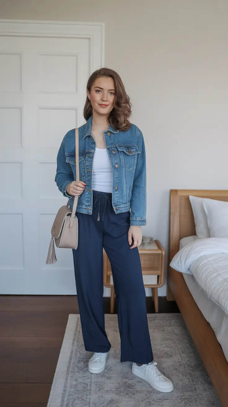comfy spring outfits casual looks Denim And Navy For Everyday Comfort
