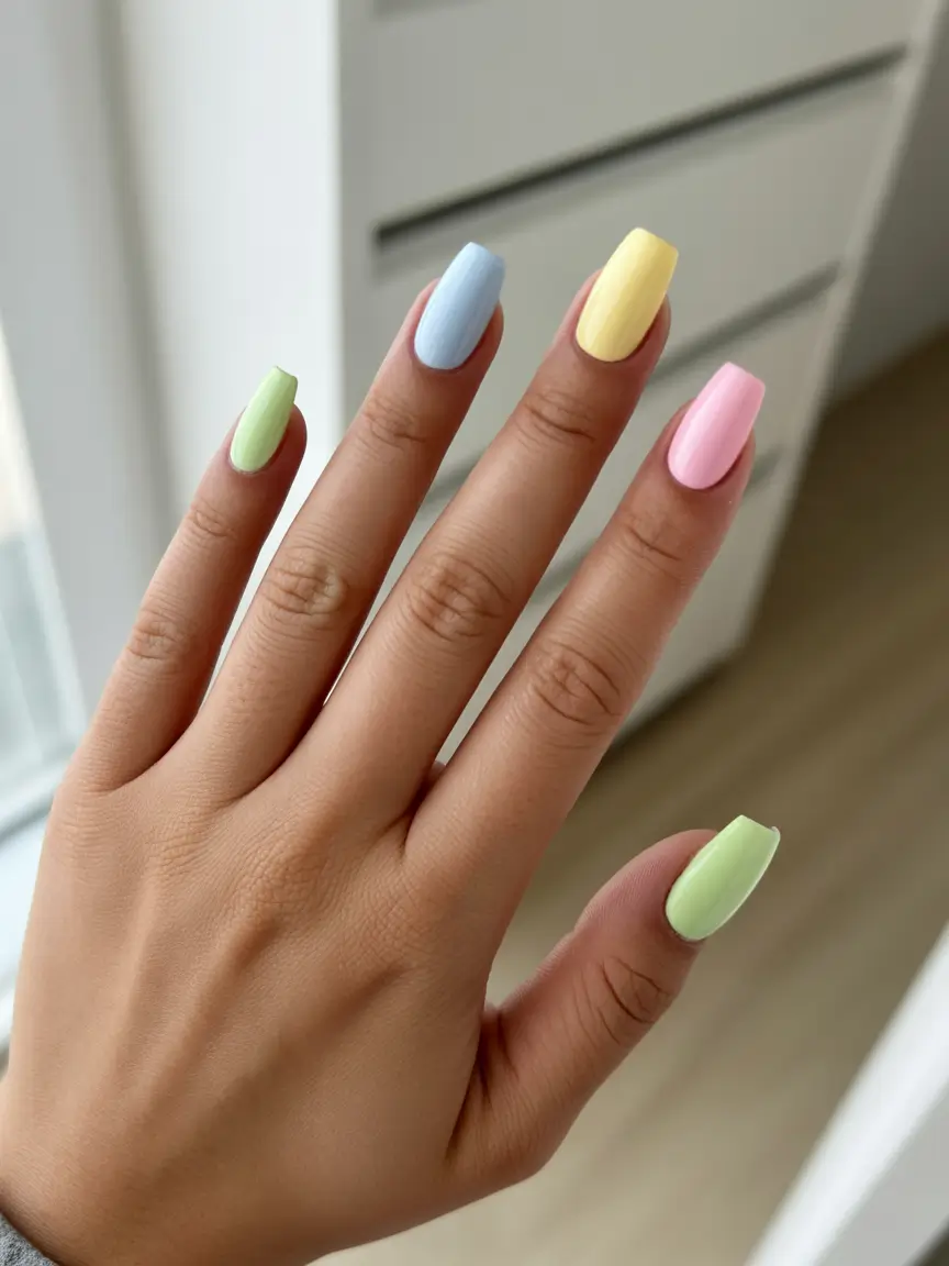 bright fun spring nails 2026 Pastel Breeze For A Fresh Spring Mood
