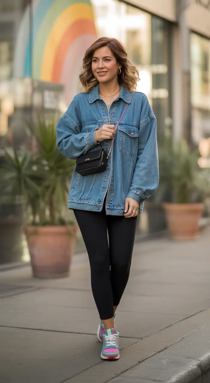cozy leggings outfit spring 2026 Denim Ease For Relaxed Spring Mornings
