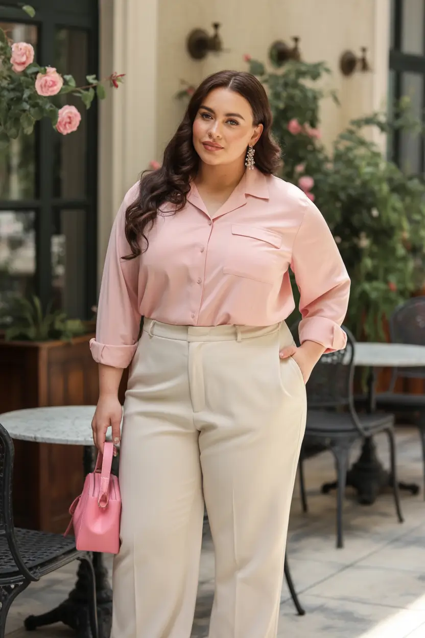 sophisticated plus size spring outfits 2026 Blush Tones And Clean Silhouettes For Everyday Chic