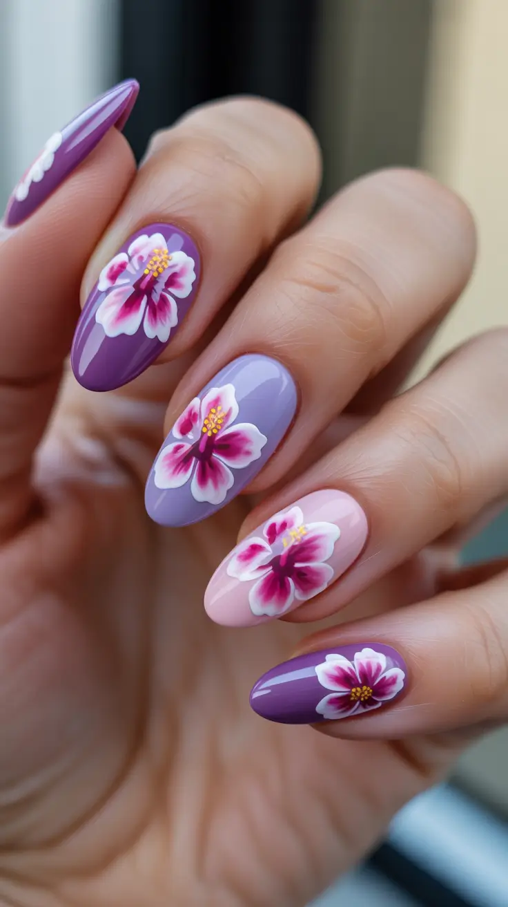 spring almond nails 2026 Violet Blossom Drama