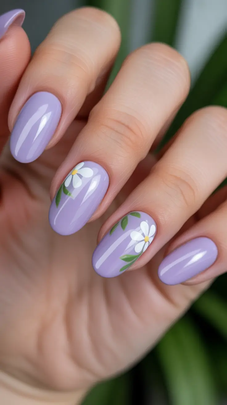 spring almond nails 2026 Lavender Meadow Charm