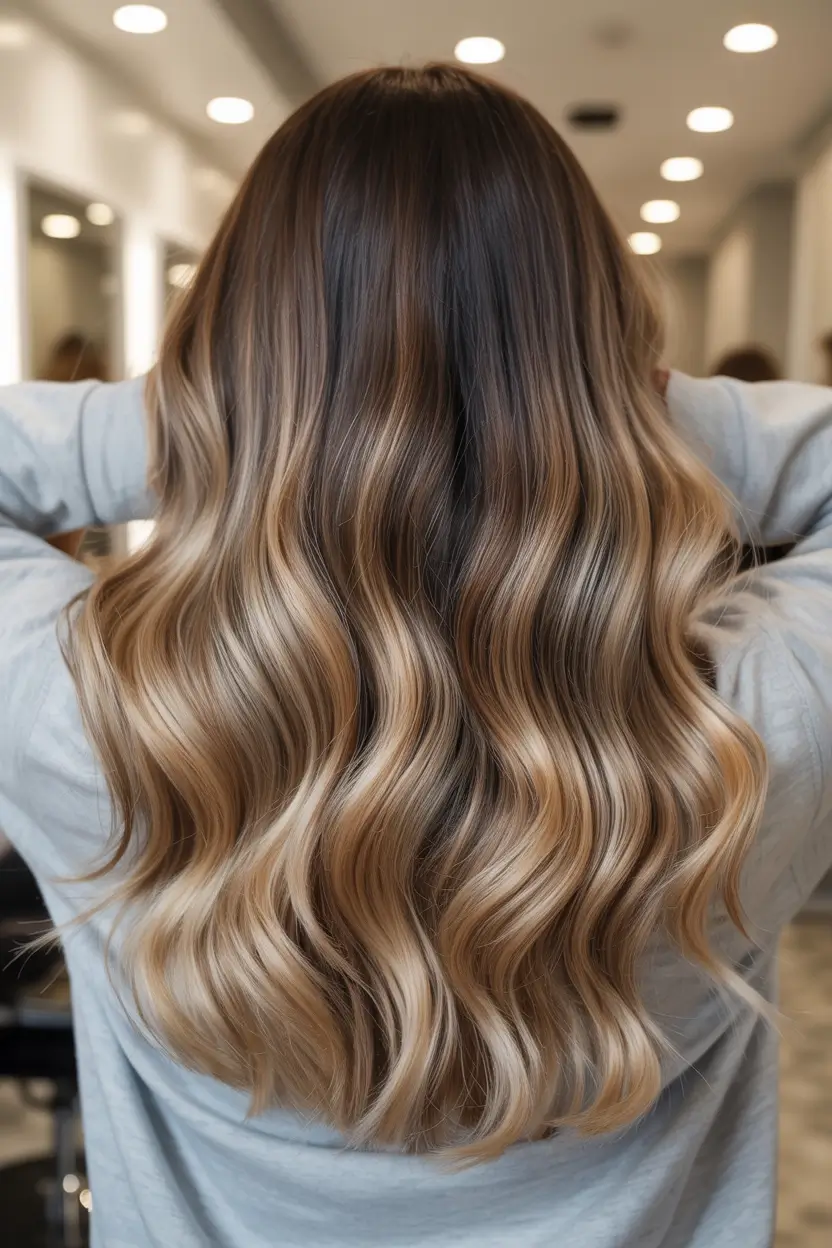beautiful spring balayage hair color ideas 2026 + Smoky Beige Balayage With Soft S-Waves