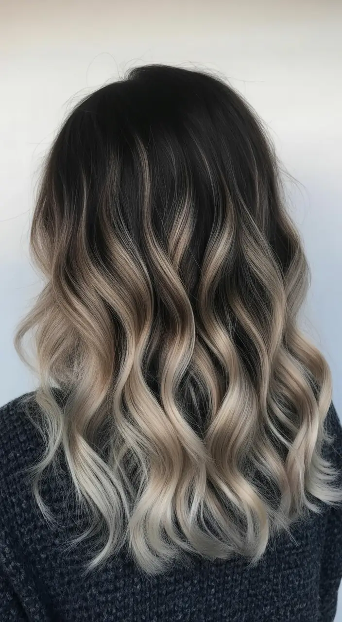 beautiful spring balayage hair color ideas 2026 + Ash Blonde Smoke Balayage With Soft Contrast