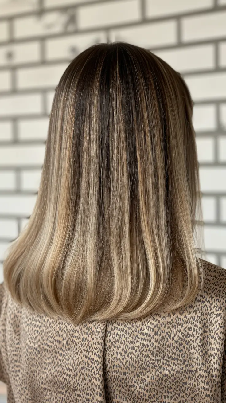 beautiful spring balayage hair color ideas 2026 + Soft Honey Blonde Melt On A Sleek Lob