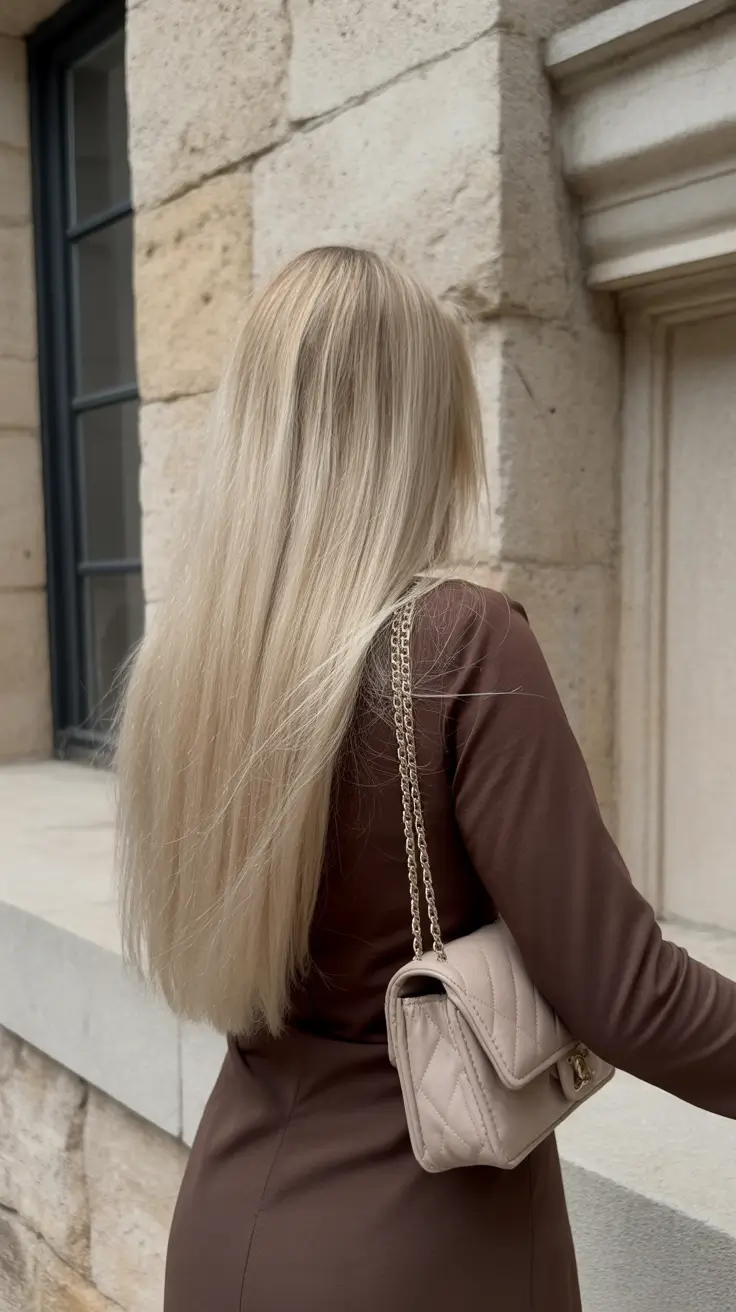 trendy spring blonde hair color looks 2026 + Clean Vanilla Length With Minimal Highlights