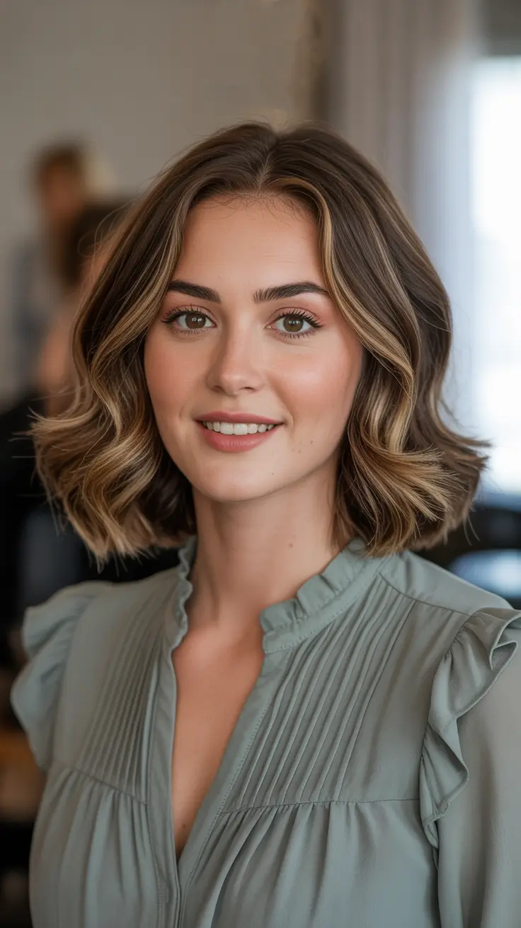 vibrant spring bob haircuts 2026 + Soft Airy Waves With Bright Brunette Ribbons