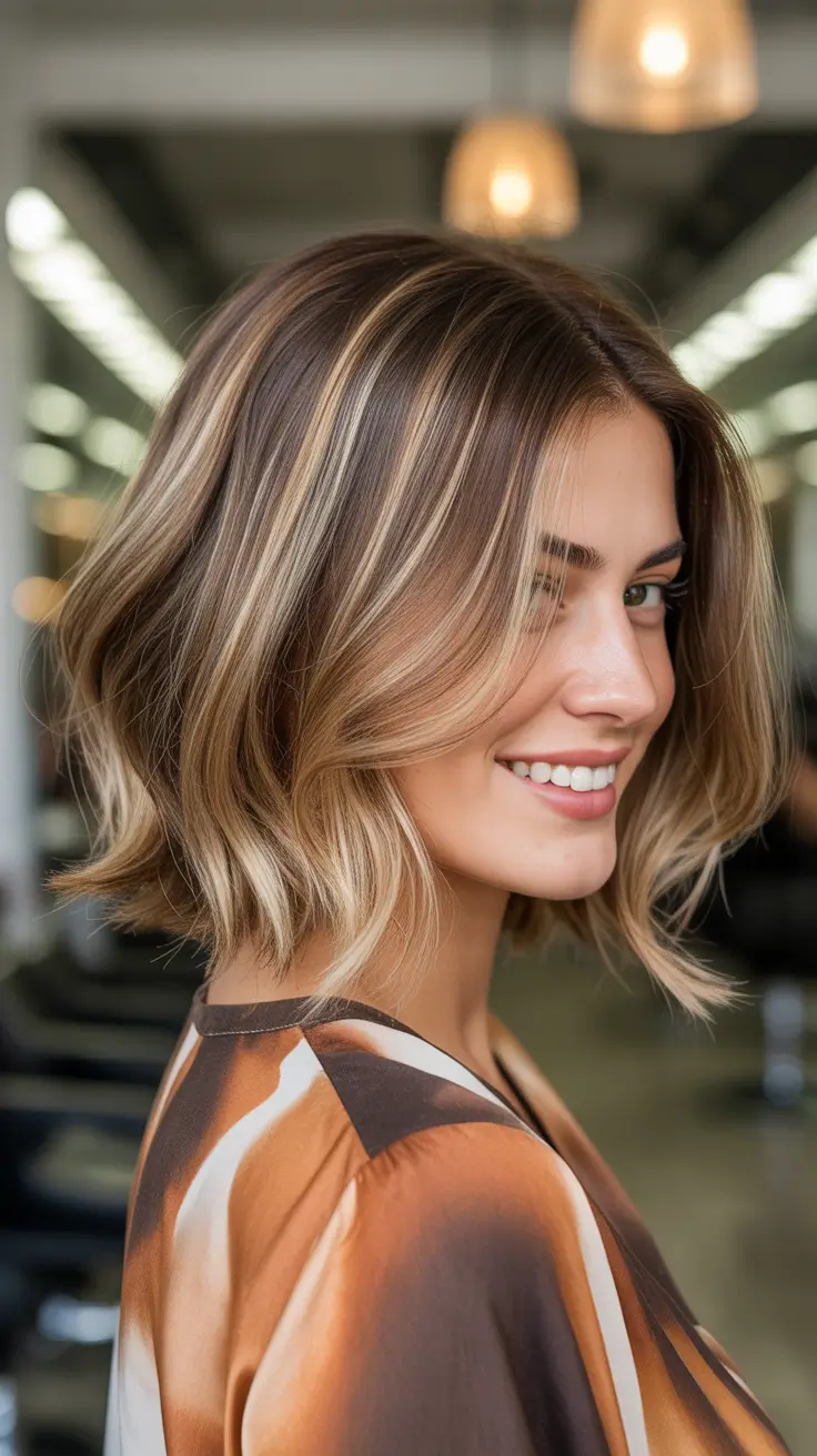 vibrant spring bob haircuts 2026 + Sunlit Blonde Dimension On A Breezy Wavy Bob