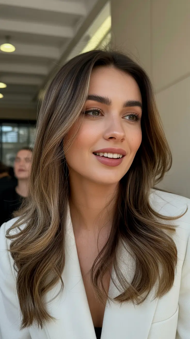 amazing spring brown hair color 2026 + Chocolate Brunette With Cool-Beige Dimension