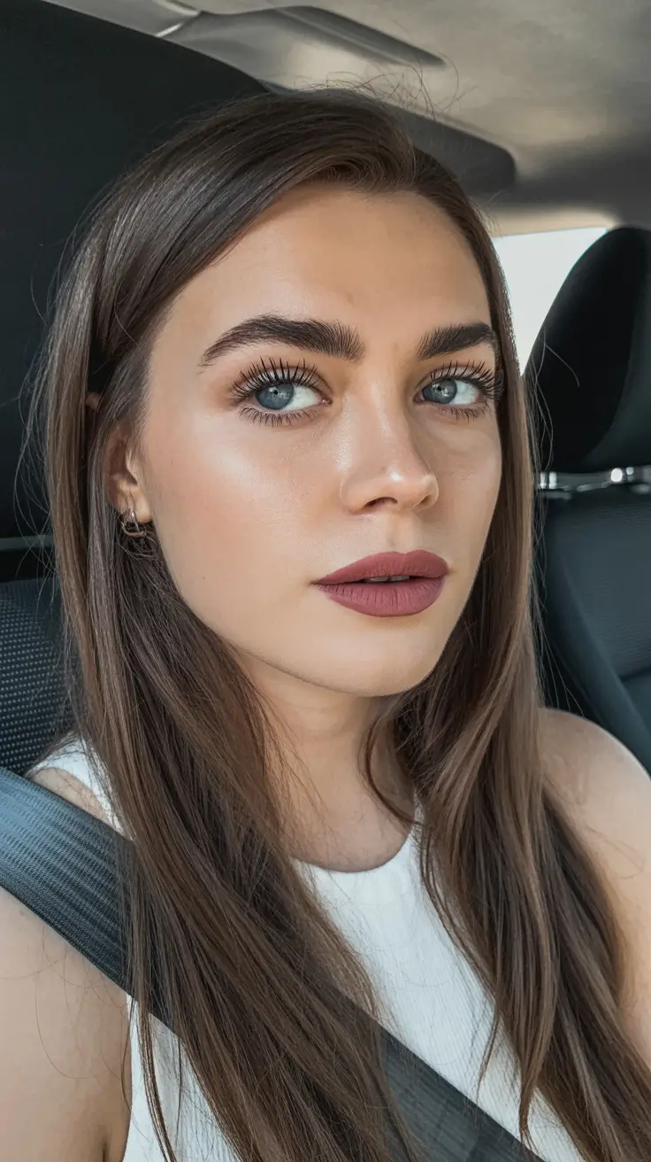 subtle spring brunette hair color 2026 + Cool-Toned Brunette For Pale Skin And Clean Lines