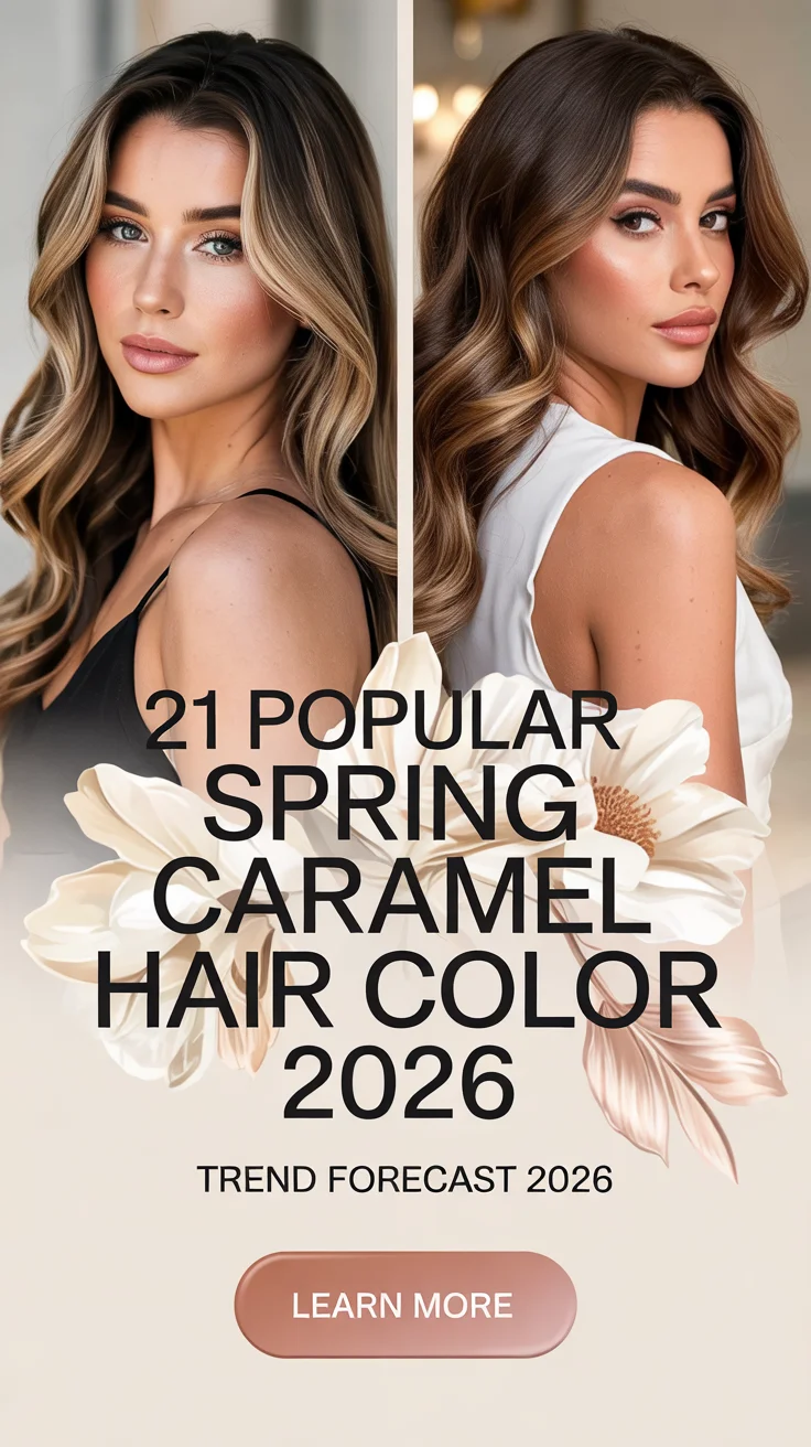 Popular Spring Caramel Hair Color 2026: Brunette-Friendly Highlights & Balayage Ideas