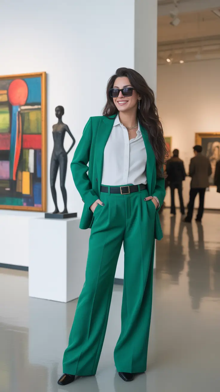 fancy spring formal outfits 2026 Green Suiting That Feels Like The Cool Girl Version Of Formal