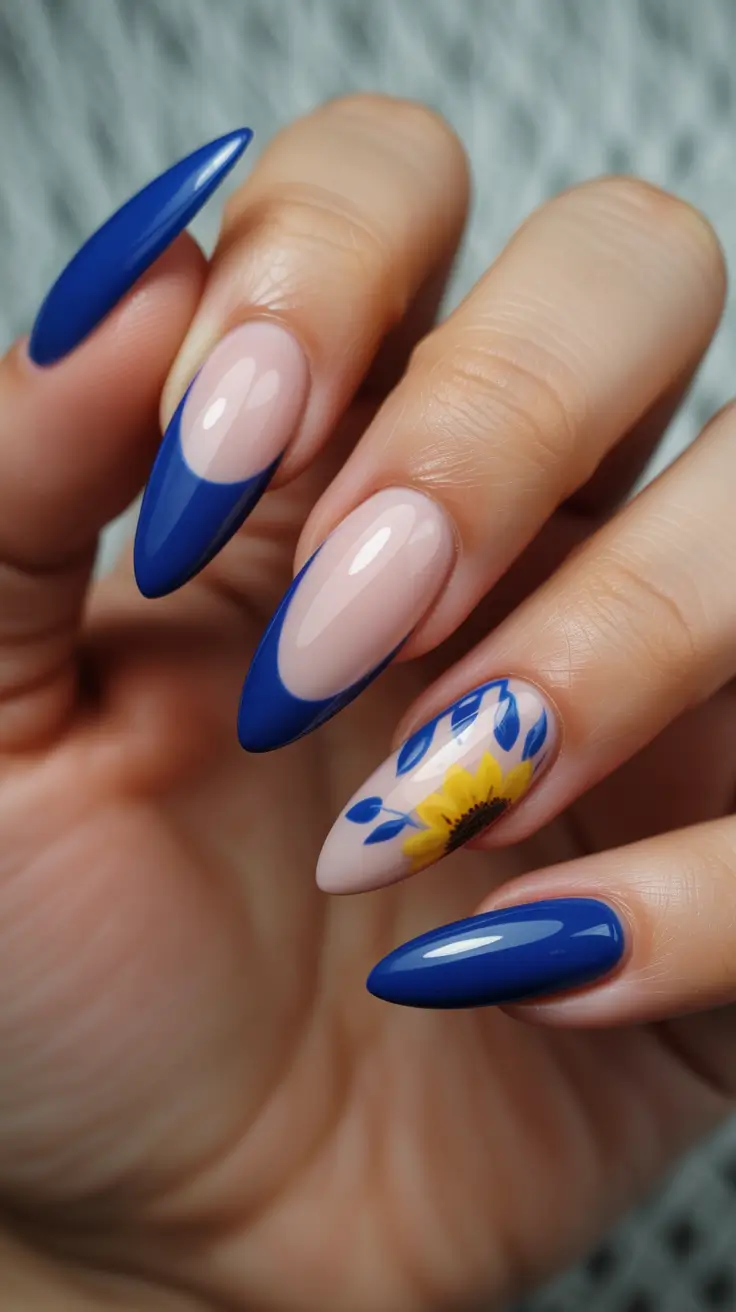 classy spring gel nails 2026 Midnight Petal French