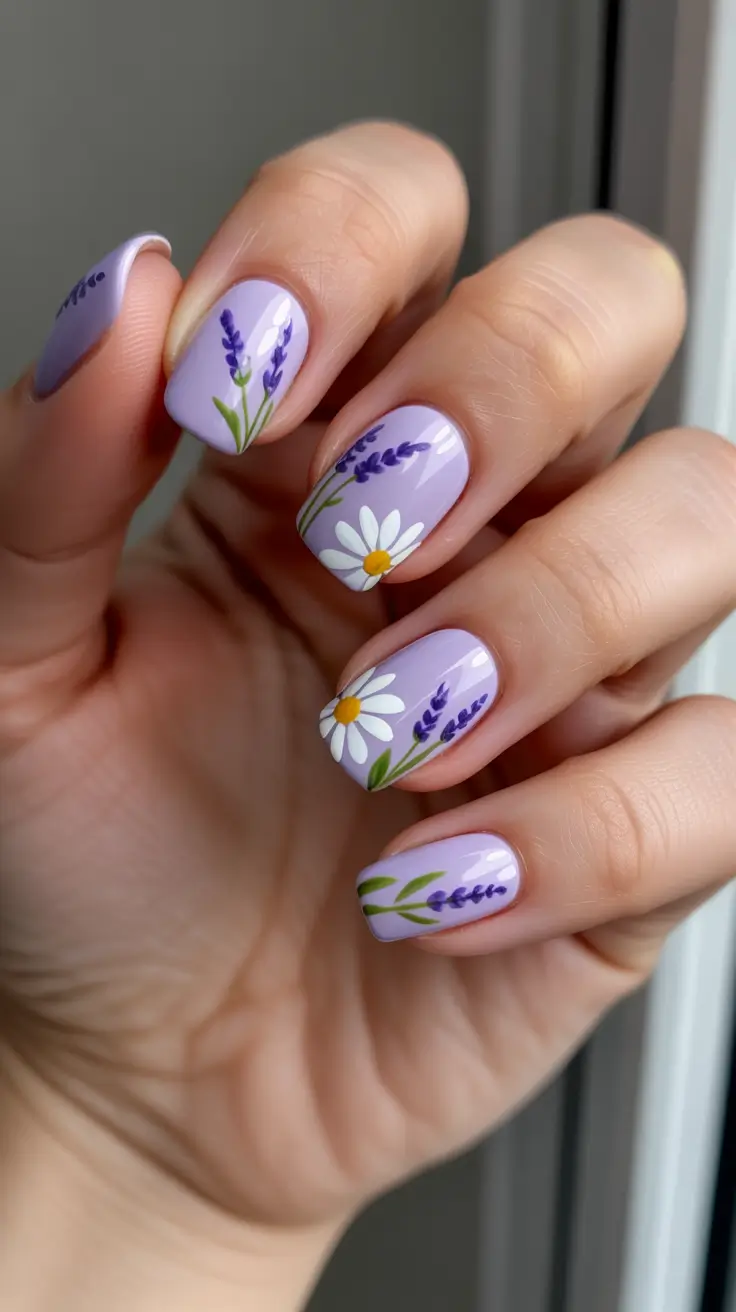 classy spring gel nails 2026 Lavender Meadow Mix