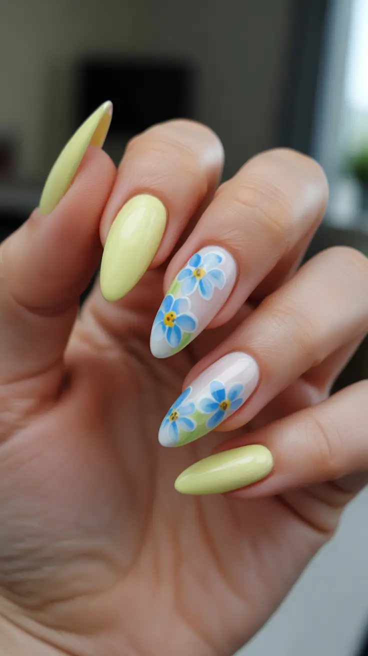 classy spring gel nails 2026 Lemon Sherbet Bloom