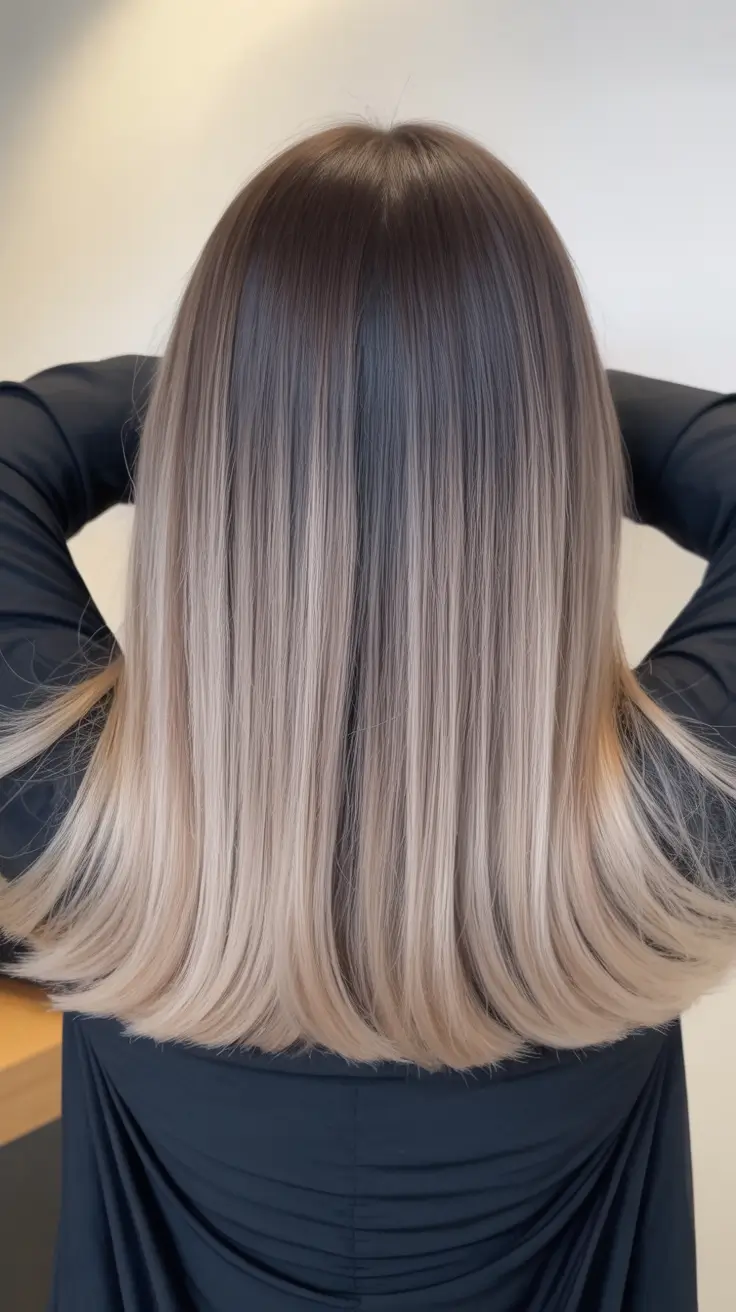 warm spring hair color ideas 2026 to look younger + Rooted Beige Blonde Glass Hair With A Clean Lob