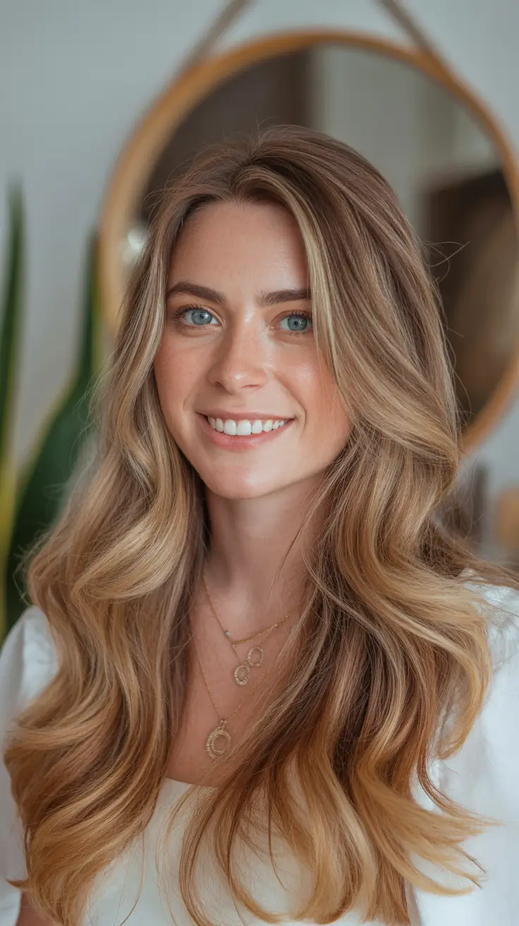 warm spring hair color ideas 2026 to look younger Soft Bronde With Honey Dimension For A Bright, Easy Glow