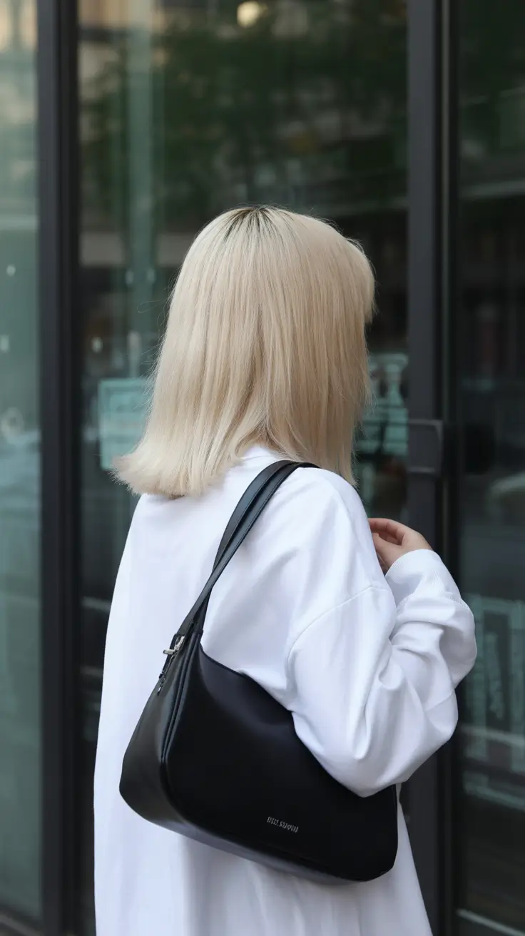 sophisticated spring hair color trends 2026 Clean Platinum Lob With A Blunt, Modern Edge
