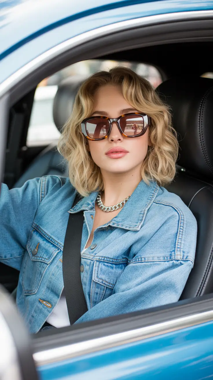 sophisticated spring hair color trends 2026 Short Wavy Blonde With A Sunny, Soft Finish