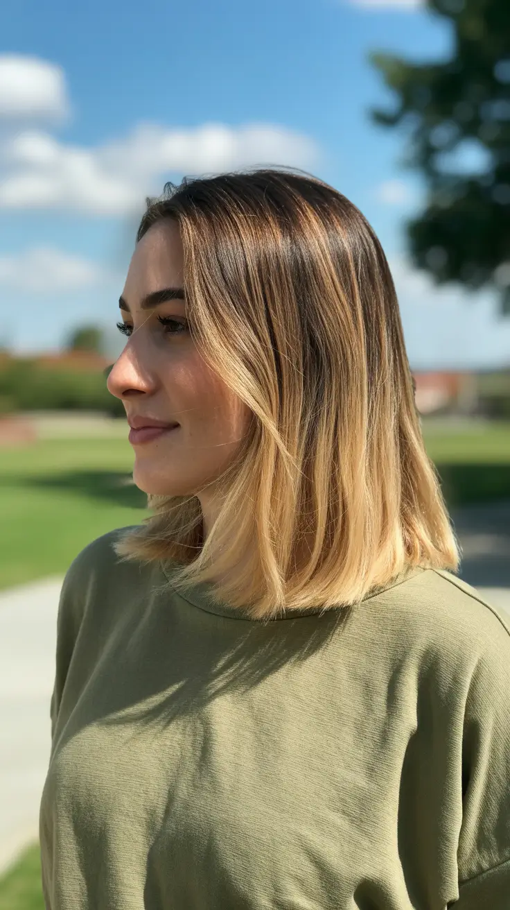 pretty spring haircuts 2026 Sunlit Shoulder-Length Lob With Soft Blonde Melt